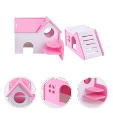 2Pc PVC Lit Maison Cage Double Couche Villa Jouet pour Pet Rat Souris Hamster