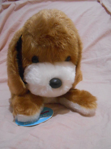 Peluche doudou chien marron - peluche,