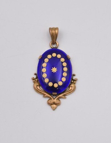 Ancien pendentif émaux bleu