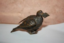 GESCHUTZT  BRONZE DE VIENNE l'oiseau messager  SIGNÉ , Rare XIXème