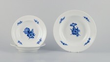 Royal Copenhagen Blue Flower Braided. Three deep plates in porcelain.