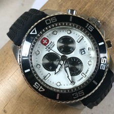 Wenger Swiss Military Men 70960 Chronograph Rubber Quartz Analog 43mm Watch 8"