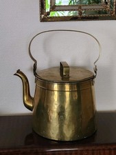 Grande Bouilloire Ancienne Cuivre Doré Clapet Bec Étamé XIXe 3,3 kg Cuisine Rare