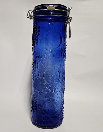 Grand bocal verre bleu - bocal,