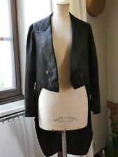 Antique PIE SMOKING QUUE JACKET Wool Sheet Black Satin Neck No. 2