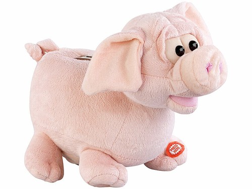 Tirelire peluche cochon sonore