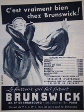 1952 BRUNSWICK ASTRAKAN FUR PRESS ADVERTISEMENT - ADVERTISING