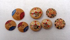 Lot 8 Boutons anciens - Bois