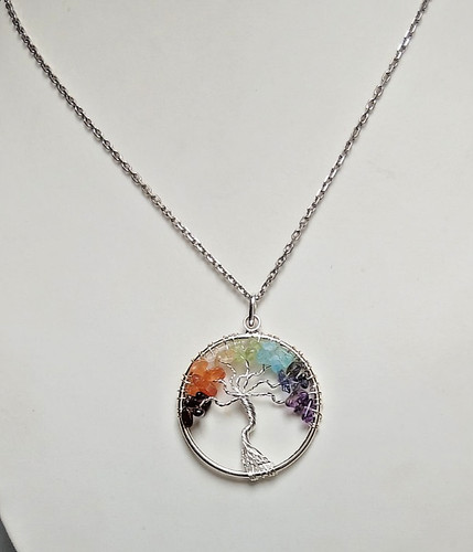 Pendentif arbre vie pierres - vie,