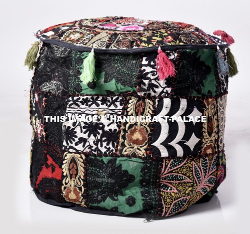 Pouf rond noir - pouf, ottoman
