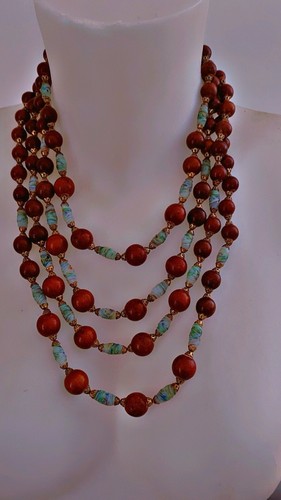 Vintage collier multi rangs