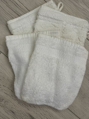 Lot gants toilette - toilette, blancs