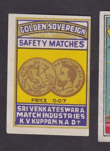 Antique match tag india - antique,