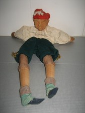 Ancienne Marionnette  Théâtre Lyonnais Guignol Bois & Carton Bouilli