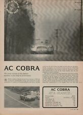 1964 AC Cobra 4 Page Road Test Automobile Photo Vintage Print Ad