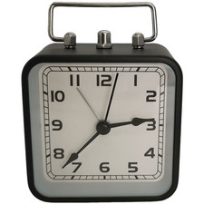 Réveil Carré Métal 3 5 Pouces avec Veilleuse Silencieuse Fonction Snooze