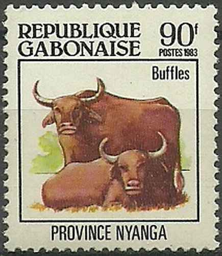Timbre animaux bovins buffles - bovins,