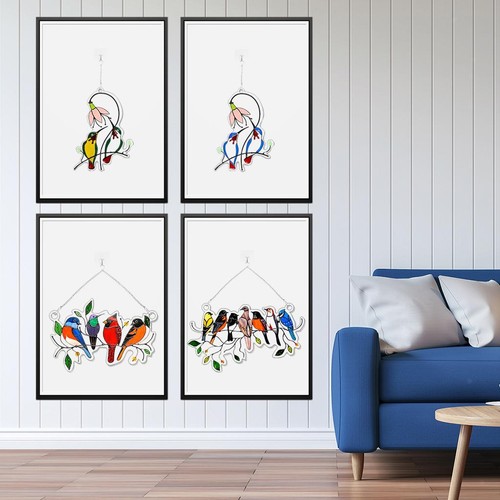 Multicolore oiseaux vitraux - multicolore,
