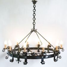 Lustre Lampe Lantern En Fer Forgé 12 Lumières Diamètre 110 Cm