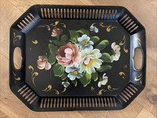 Vintage Tole Ware Tray Black