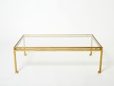 Table basse fer forgé doré