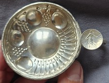 Taste-vin en argent massif - DIEU PROTEGE LA FRANCE - Appui-pouce pièce marianne