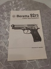 BERETTA 92FS SAFETY AND OPERATION INSTRUCTIONS MANUAL