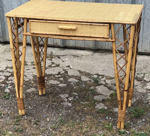 Table bureau rotin vintage - bureau, en