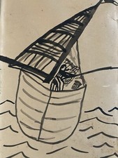 Beau Dessin Encre XIXe 1960