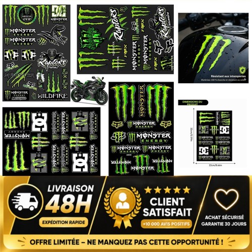 Autocollants moto monster - moto,