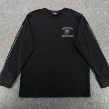 Harley Davidson Mens Skull Long Sleeve T Shirt L Black