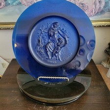  Daum France Pate De Verre Crystal R Corbin Four Seasons Winter Plate 10.5"