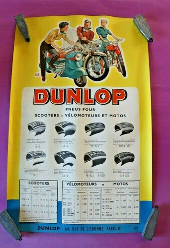 Ancienne affiche dunlop pneus - dunlop,