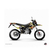 Kit deco autocollant-sticker freegun man jaune-rouge derbi drd xtreme xrace