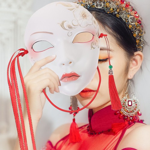 Masque chinoise plastique - masque,