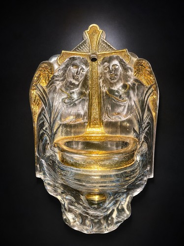 Ancien benitier mural verre - benitier,