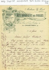 Dept 28 - Chartres 16 Rue Noël Ballay - Beautiful Header Sector Embroidery 10/02/1917