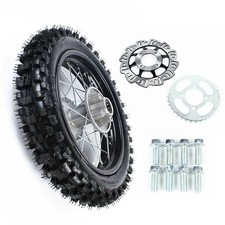 80/100-12" Rear Wheel Tire Rim Brake Disc & Sprocket Dirt Pit Bike 50cc–140cc