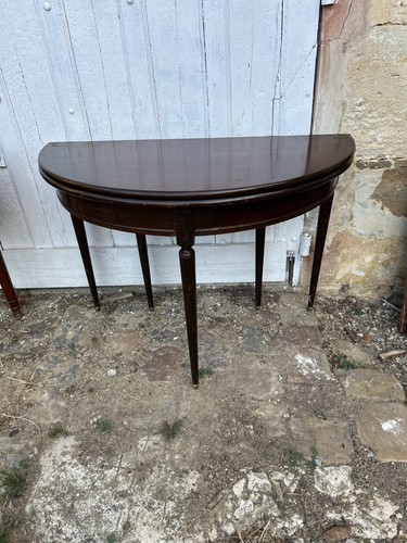 Table demi lune acajou avec - lune, 3