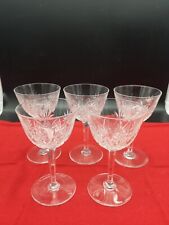 Val Saint Lambert Cristal 5 red wine glasses model Sigismond Yvette (b8)