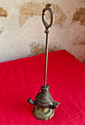 Lampe huile ancienne becs - lampe,