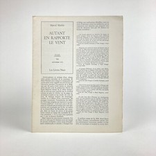 MARCEL MARIËN : AUTANT EN RAPPORTE LE VENT . LES LÈVRES NUES . 1973 N° 1/65