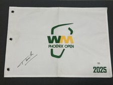 Thomas Detry Signed 2025 Waste Management Phoenix Open Flag Autographed PSA COA!