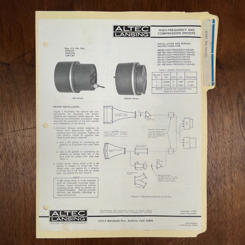 Vintage altec 290 high - 290,