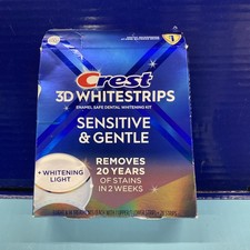 Crest 3D WHITESTRIPS Sensitive 1 Led Blue Light +14 Treatments -Open/Damaged Box
