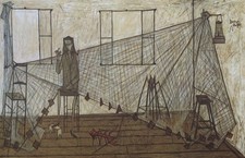 Bernard Buffet: Woman with Net, Signed LITHOGRAPH, 1966