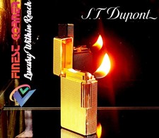 S T DuPont Paris Pipe Lighter Linge BS Rare Gold Model Overhauled Warranty VGC