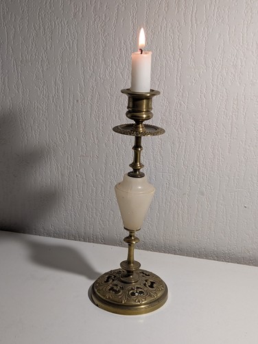 Ancien bougeoir sur pied - , en