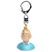 Porte-clés buste de Tintin en pull bleu Moulinsart 4cm (42314)