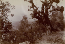 France, Lucéram, Tour ancienne, ca.1895, Vintage citrate print vintage citrate p
